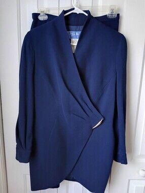 Thierry Mugler Deep Navy Wrap Blazer and Skirt New With Tags!